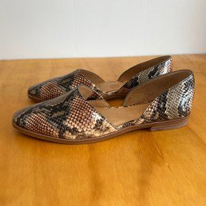 Madewell The Marisa D'orsay Flat in Snake Embossed Leather Size 6.5